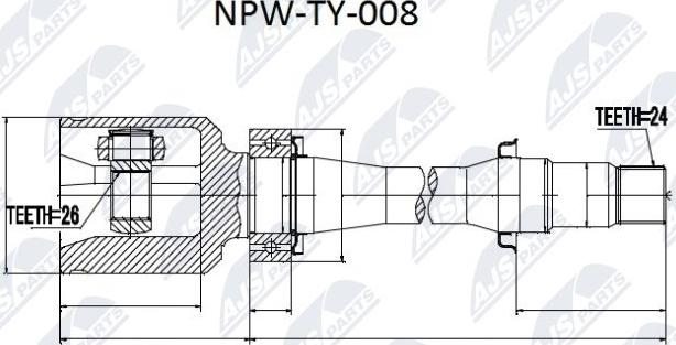 NTY NPW-TY-008 - Joint Kit, drive shaft autospares.lv