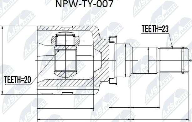 NTY NPW-TY-007 - Joint Kit, drive shaft autospares.lv