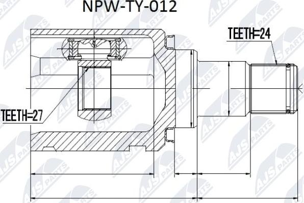 NTY NPW-TY-012 - Joint Kit, drive shaft autospares.lv