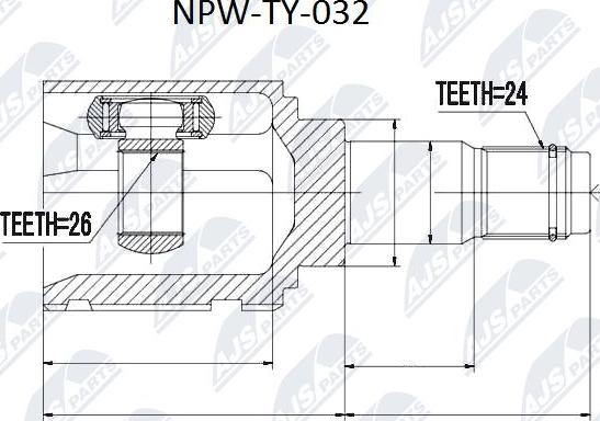 NTY NPW-TY-032 - Joint Kit, drive shaft autospares.lv