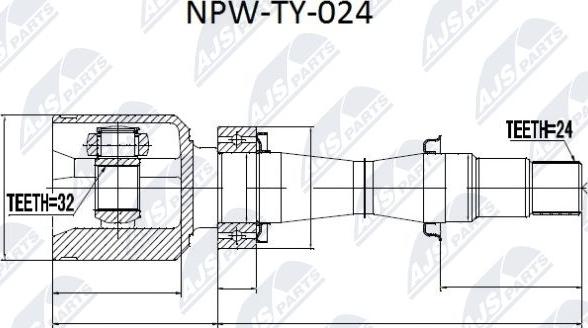 NTY NPW-TY-024 - Joint Kit, drive shaft autospares.lv