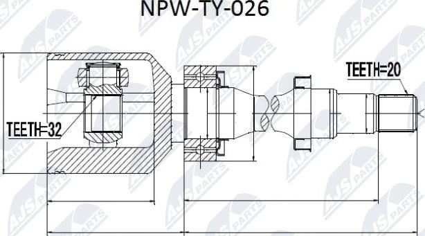 NTY NPW-TY-026 - Joint Kit, drive shaft autospares.lv