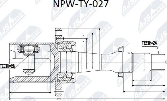 NTY NPW-TY-027 - Joint Kit, drive shaft autospares.lv