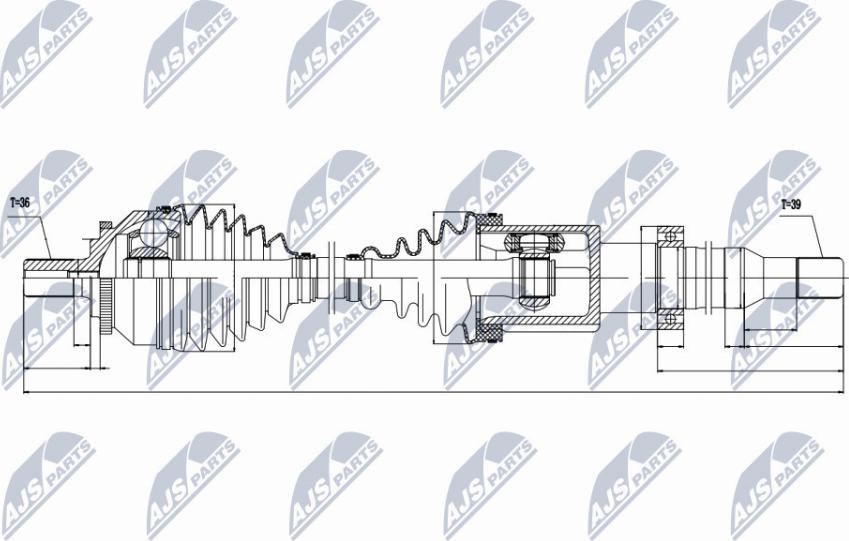 NTY NPW-VV-019 - Drive Shaft autospares.lv