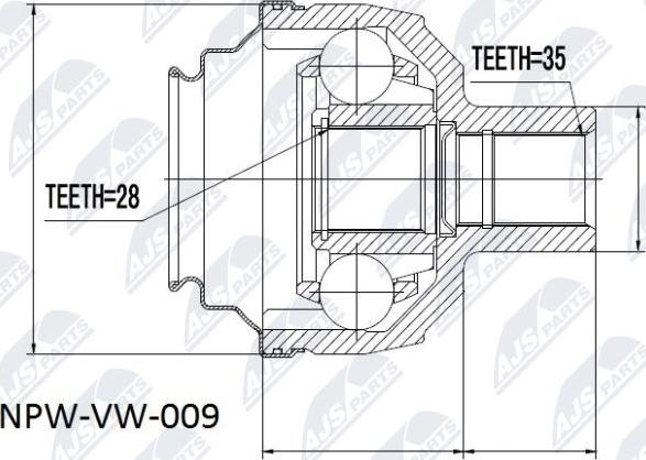 NTY NPW-VW-009 - Joint Kit, drive shaft autospares.lv