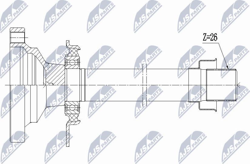 NTY NPW-VW-004R1 - Stub Axle, differential autospares.lv