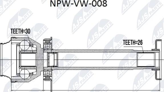 NTY NPW-VW-008 - Joint Kit, drive shaft autospares.lv