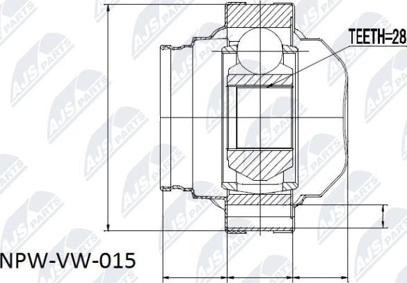 NTY NPW-VW-015 - Joint Kit, drive shaft autospares.lv