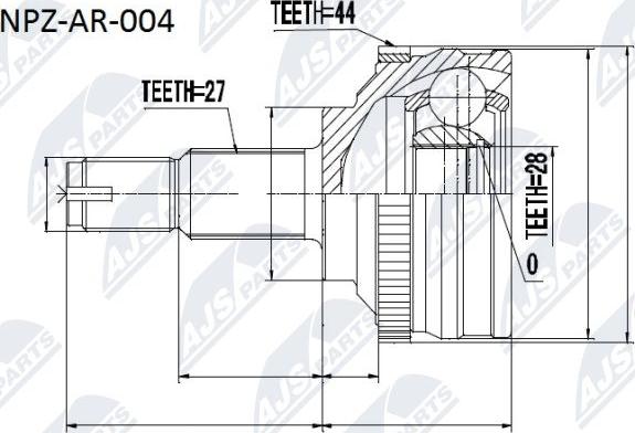 NTY NPZ-AR-004 - Joint Kit, drive shaft autospares.lv