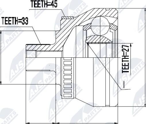 NTY NPZ-AU-043 - Joint Kit, drive shaft autospares.lv