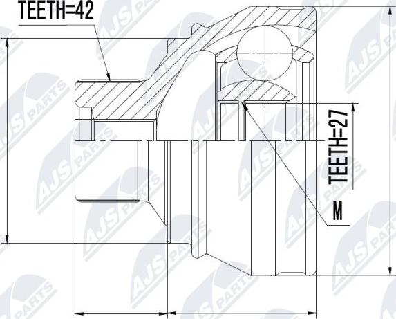 NTY NPZ-AU-052 - Joint Kit, drive shaft autospares.lv