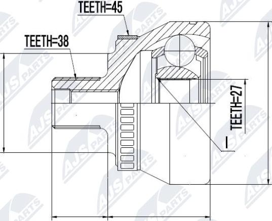 NTY NPZ-AU-009 - Joint Kit, drive shaft autospares.lv