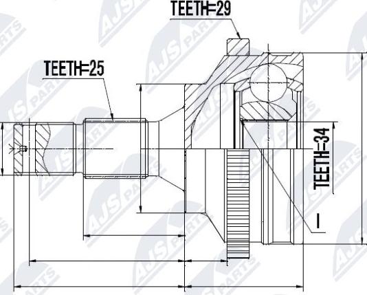 NTY NPZ-CT-010 - Joint Kit, drive shaft autospares.lv