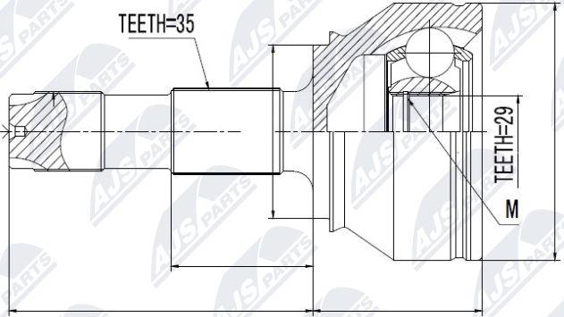 NTY NPZ-FT-038 - Joint Kit, drive shaft autospares.lv