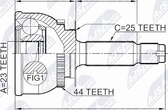 NTY NPZ-HY-549 - Joint Kit, drive shaft autospares.lv