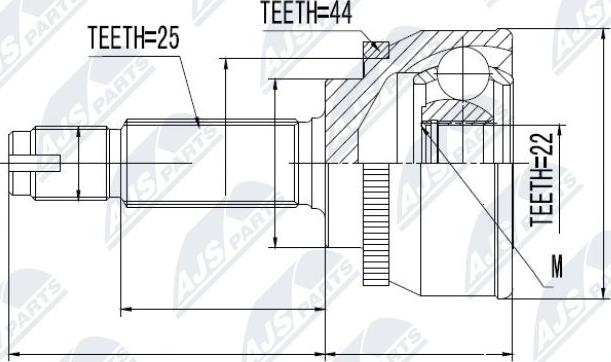 NTY NPZ-HY-539 - Joint Kit, drive shaft autospares.lv