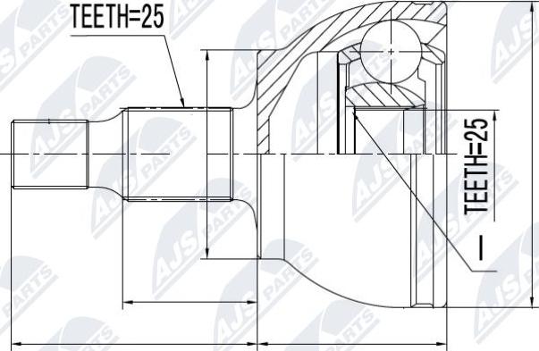 NTY NPZ-ME-007 - Joint Kit, drive shaft autospares.lv