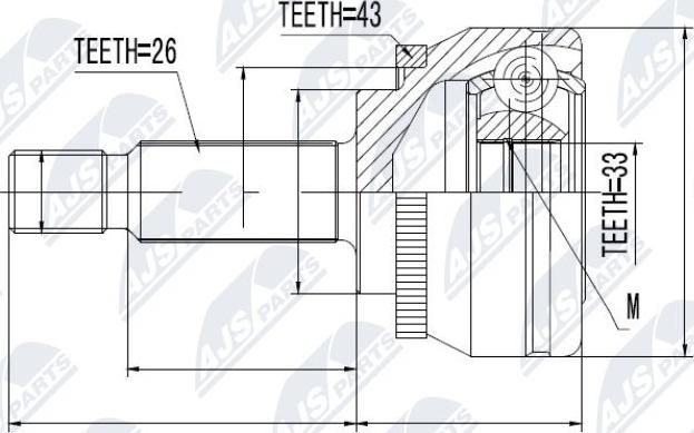 NTY NPZ-MS-053 - Joint Kit, drive shaft autospares.lv