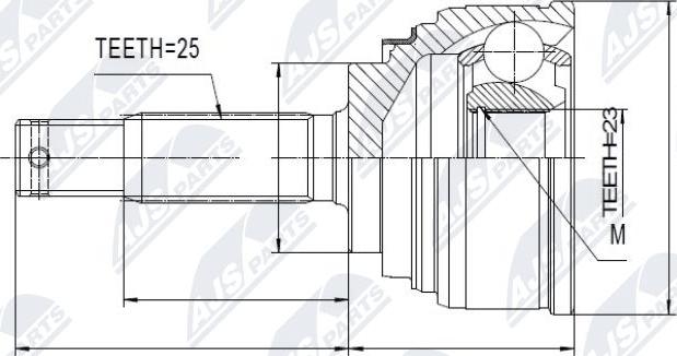 NTY NPZ-MS-005 - Joint Kit, drive shaft autospares.lv