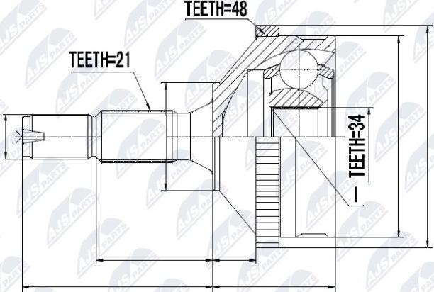 NTY NPZ-PE-004 - Joint Kit, drive shaft autospares.lv