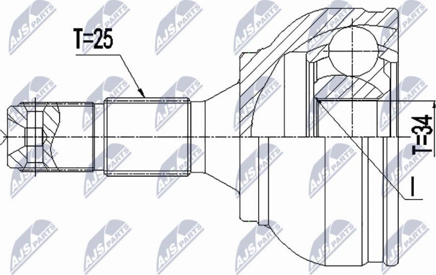 NTY NPZ-PE-034 - Joint Kit, drive shaft autospares.lv