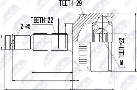 NTY NPZ-PL-034 - Joint Kit, drive shaft autospares.lv