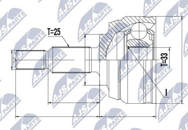 NTY NPZ-RE-044 - Joint Kit, drive shaft autospares.lv