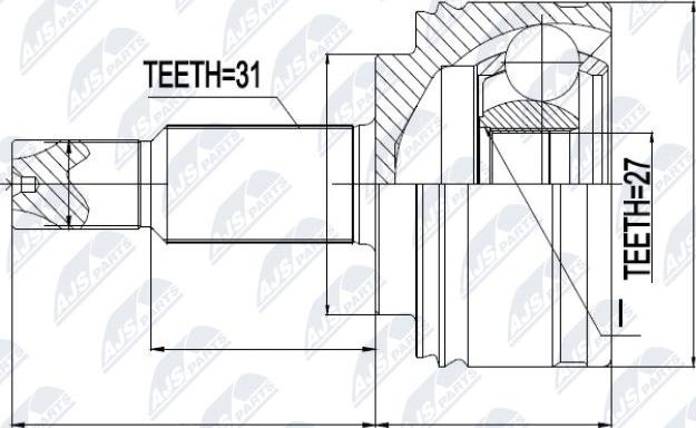 NTY NPZ-RE-041 - Joint Kit, drive shaft autospares.lv