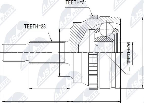 NTY NPZ-RE-013 - Joint Kit, drive shaft autospares.lv