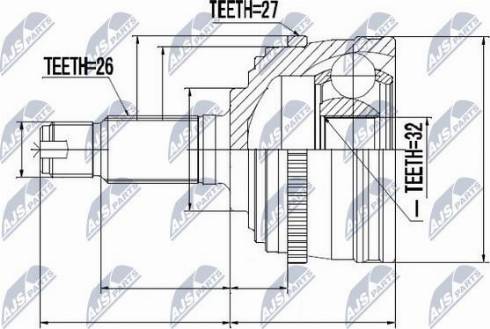 NTY NPZ-RV-007 - Joint Kit, drive shaft autospares.lv