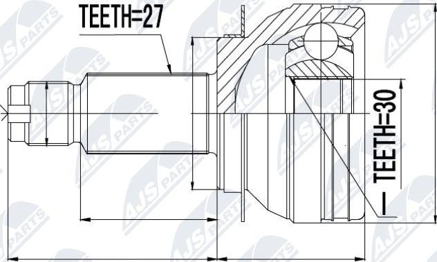 NTY NPZ-SB-009 - Joint Kit, drive shaft autospares.lv