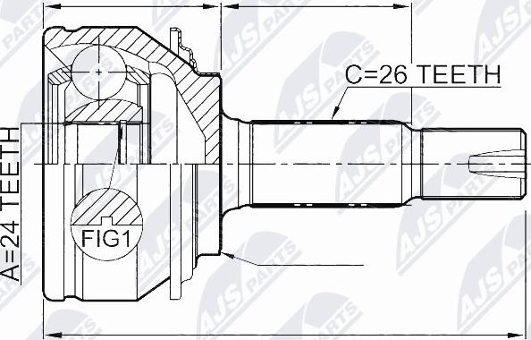 NTY NPZ-TY-065 - Joint Kit, drive shaft autospares.lv