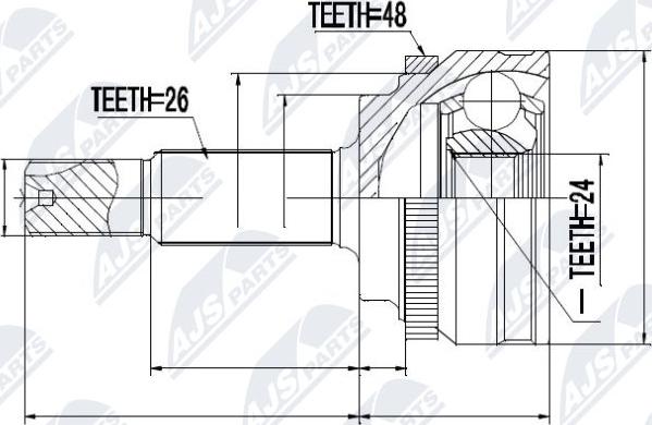 NTY NPZ-TY-088 - Joint Kit, drive shaft autospares.lv