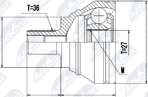 NTY NPZ-VW-019 - Joint Kit, drive shaft autospares.lv