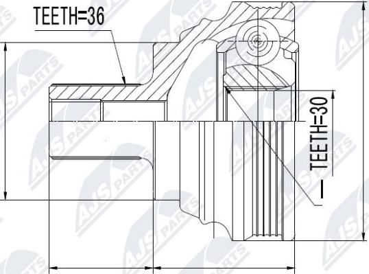 NTY NPZ-VW-030 - Joint Kit, drive shaft autospares.lv