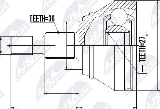 NTY NPZ-VW-028 - Joint Kit, drive shaft autospares.lv