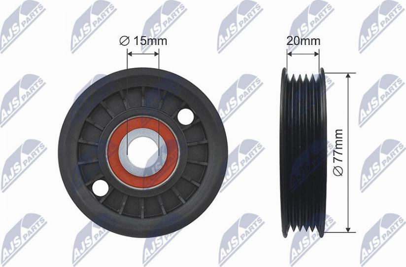 NTY RNK-AU-044 - Deflection / Guide Pulley, V-belt autospares.lv