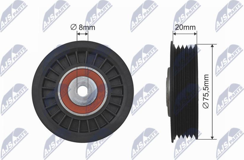 NTY RNK-AU-043 - Deflection / Guide Pulley, V-belt autospares.lv