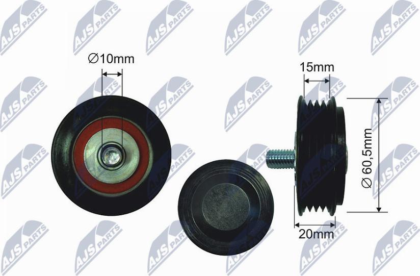 NTY RNK-AU-006 - Pulley, v-ribbed belt autospares.lv