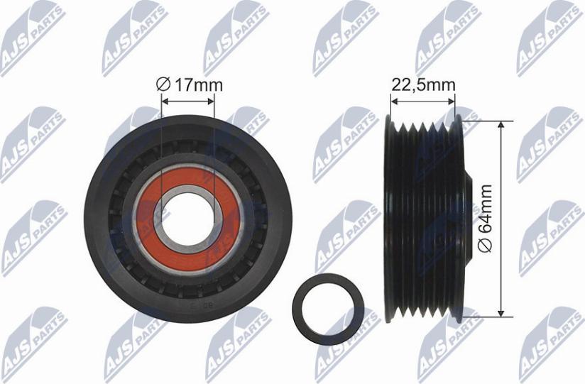 NTY RNK-AU-001 - Pulley, v-ribbed belt autospares.lv