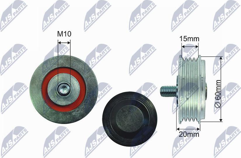 NTY RNK-AU-036 - Deflection / Guide Pulley, V-belt autospares.lv