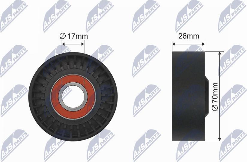 NTY RNK-BM-034 - Deflection / Guide Pulley, V-belt autospares.lv