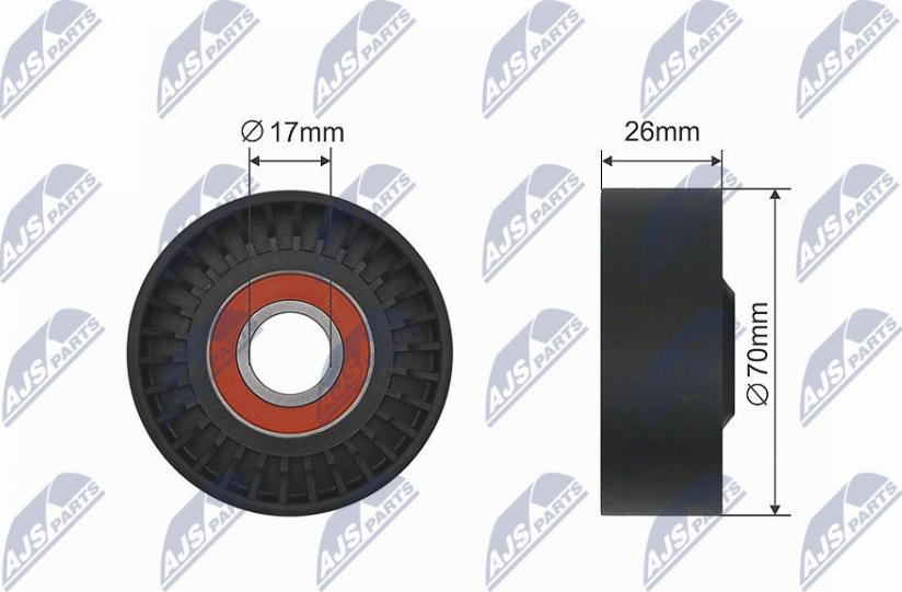 NTY RNK-BM-035 - Tensioner Pulley, v-belt autospares.lv