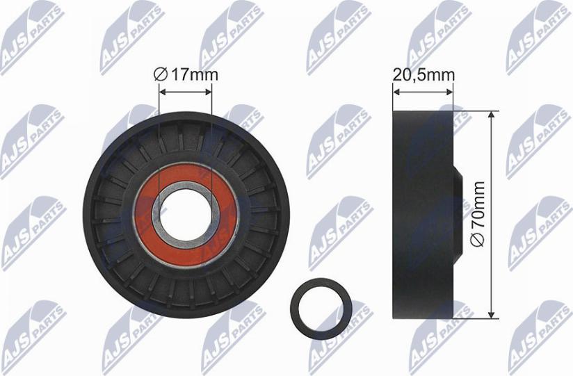 NTY RNK-FR-048 - Tensioner Pulley, v-belt autospares.lv