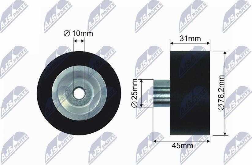 NTY RNK-FR-037 - Tensioner Pulley, v-belt autospares.lv