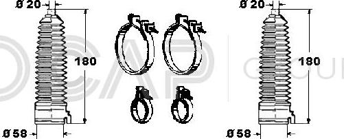 OCAP 0901856 - Bellow Set, steering autospares.lv