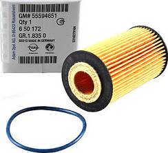 Opel 650172 - Oil Filter autospares.lv