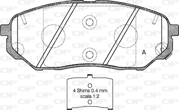 Open Parts BPA1661.02 - Brake Pad Set, disc brake autospares.lv