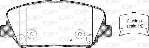 Open Parts BPA1398.12 - Brake Pad Set, disc brake autospares.lv