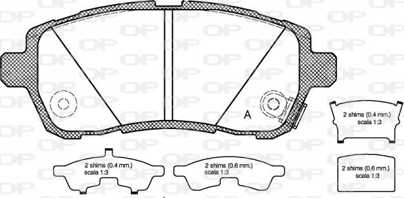 Open Parts BPA1281.02 - Brake Pad Set, disc brake autospares.lv